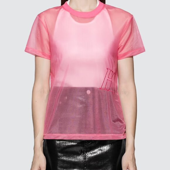 Helmut Lang Sheer Pink Little Tee - Picture 1 of 4